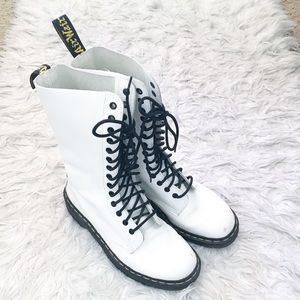 Dr Martens 1914 White Tall Lace Up Original Boots